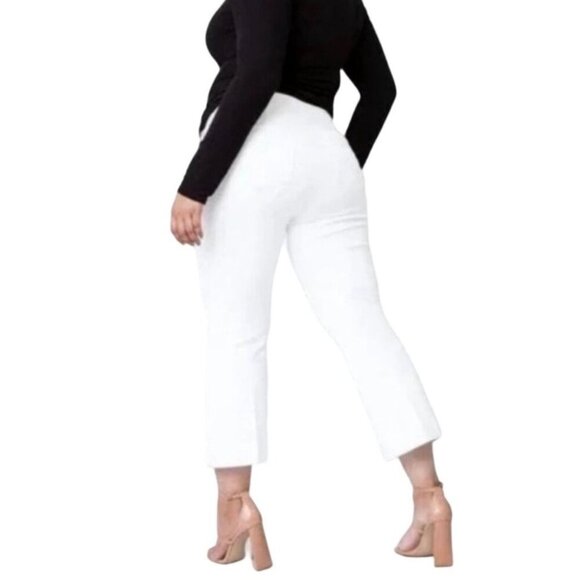 Spanx Womens On The Go Kick Flare Pants Classic White Plus Size 2X - Picture 2 of 7